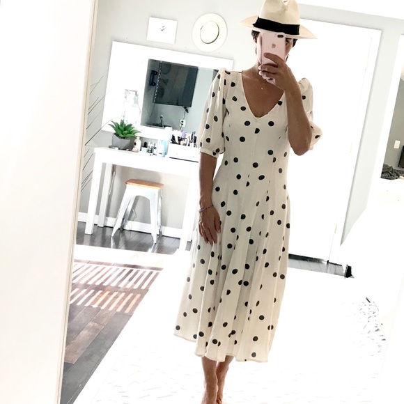 off white polka dot dress